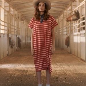 Striped Red Casual Dress